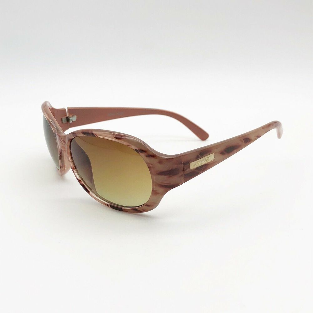 Nine West Womens Sunglasses Round Frame Red Brown
